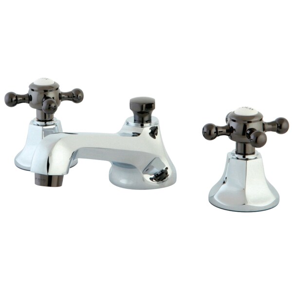 NS4463BX 8" Widespread Bathroom Faucet, Chrome/Black Stainless Steel